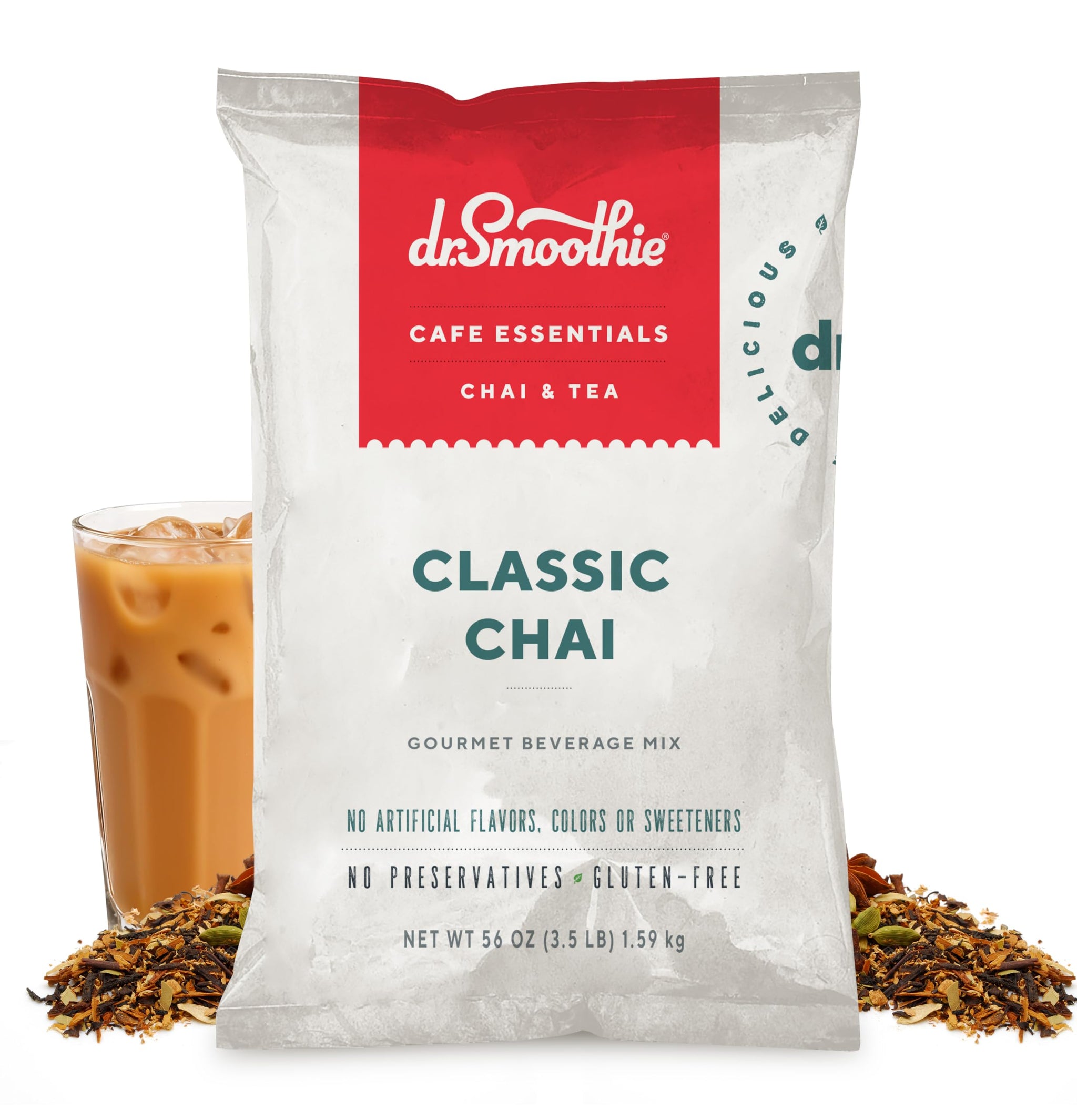 Café Essentials Classic Chai Frappe Mix - No Artificial Colors, Flavors, or Sweeteners - Shelf Stable - 62mg of Caffeine per Serving - Great for Hot