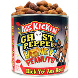 KICKIN’ Ghost Pepper Spicy Hot Peanuts - 12oz - Ultimate Spicy Gourmet Gift Peanuts - Try if you dare!