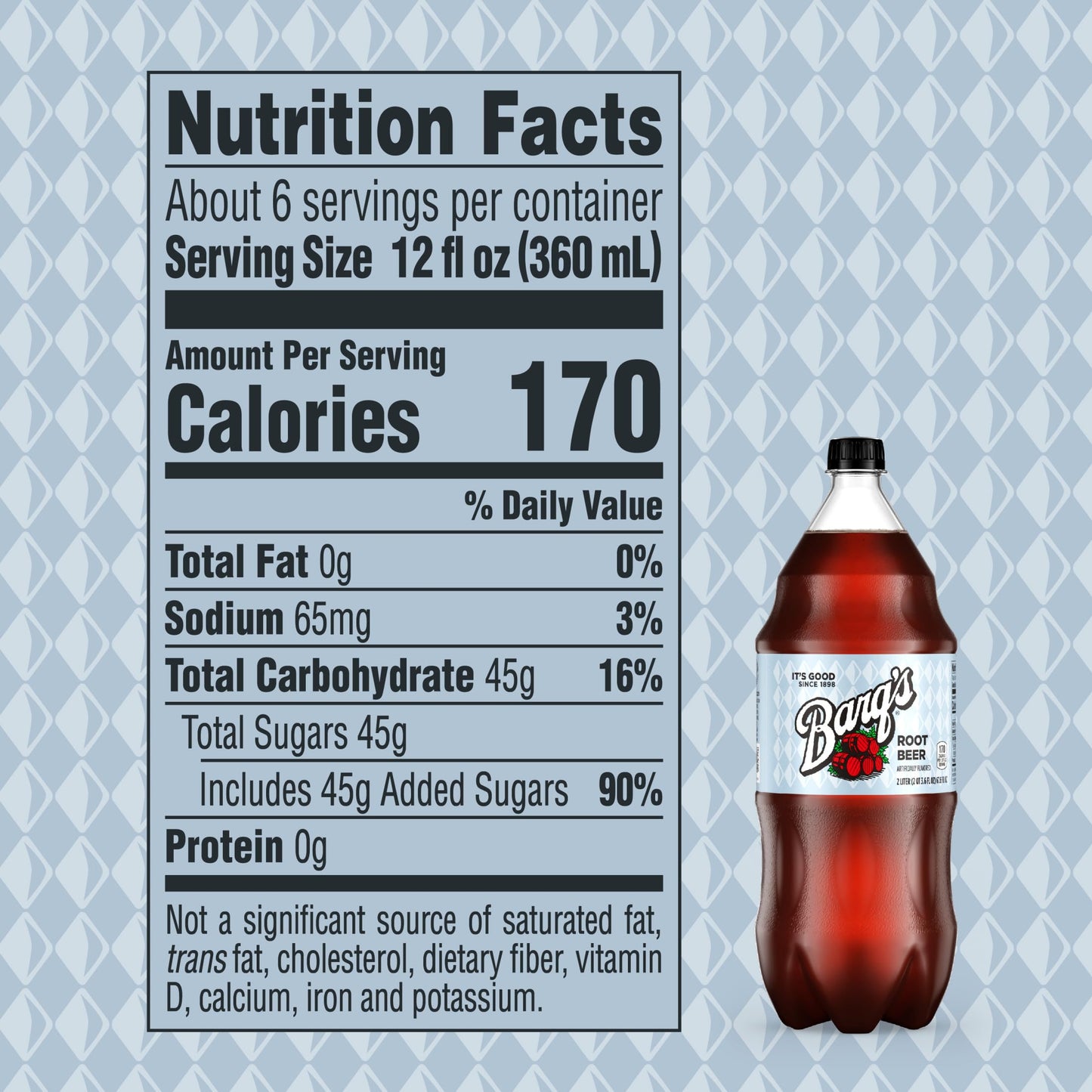 Barq's Root Beer Soda, 67.6 Fl Oz Bottle