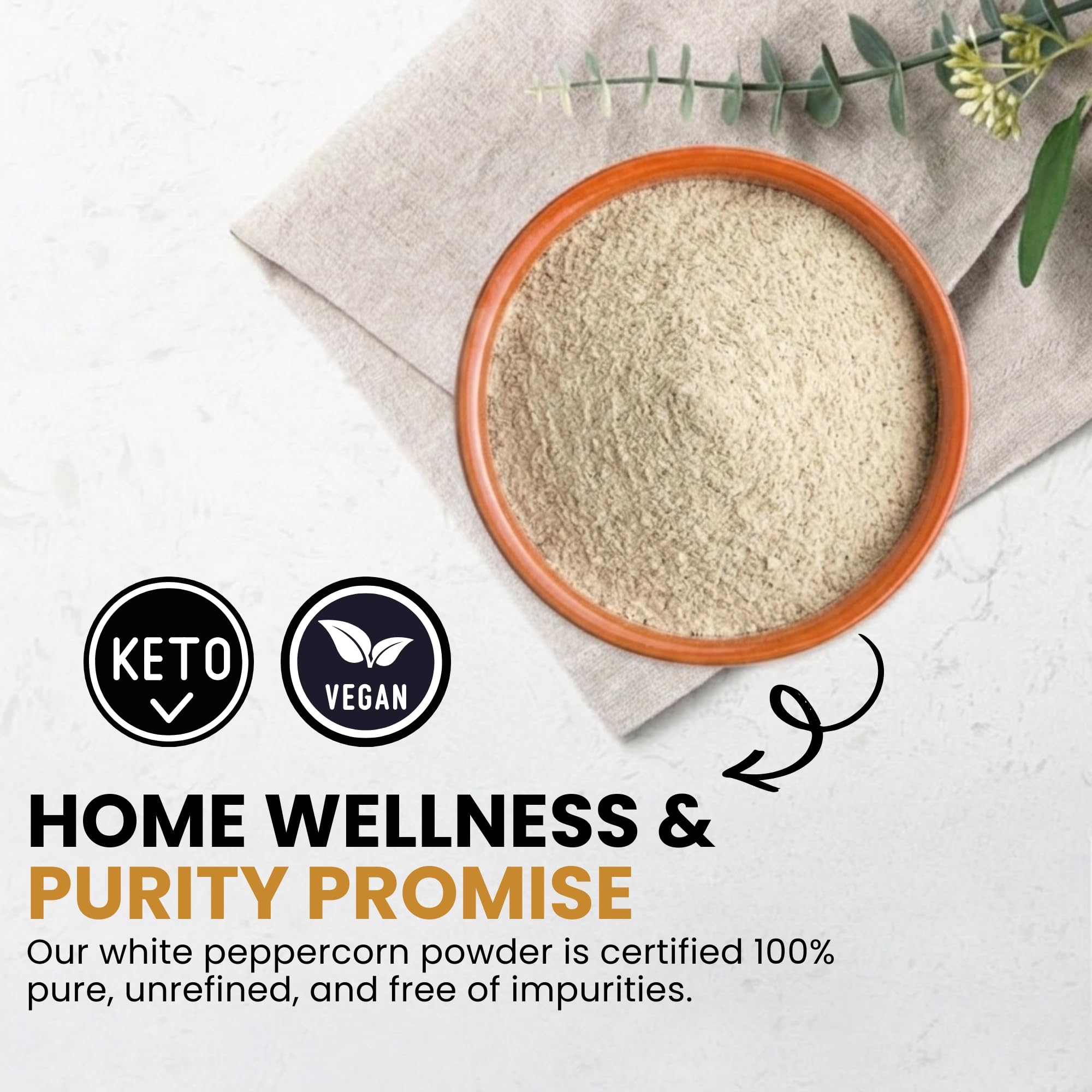 Fàtima Fine Ground White Peppercorns | Premium White Pepper Ground | Fresh and Aromatic Organic Pepper Powder | Essential Spice for Cooking