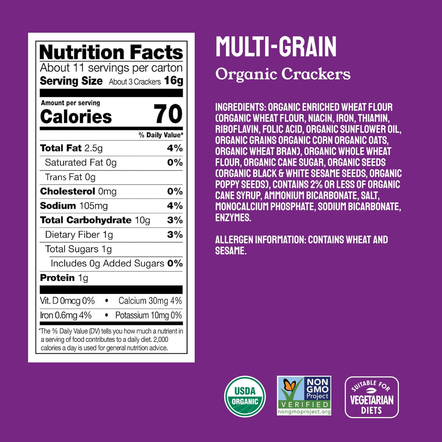 Milton's Organic Crackers Variety Bundle (Multi-Grain, Olive Oil & Sea Salt, Himalayan Salt) - Certified Organic, Non-GMO Project Verified, Kosher