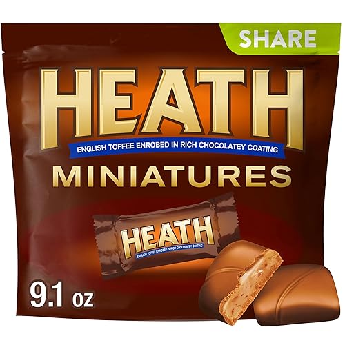Heath, Miniatures Chocolatey English Toffee Candy Share Pack, 9.1 Ounce