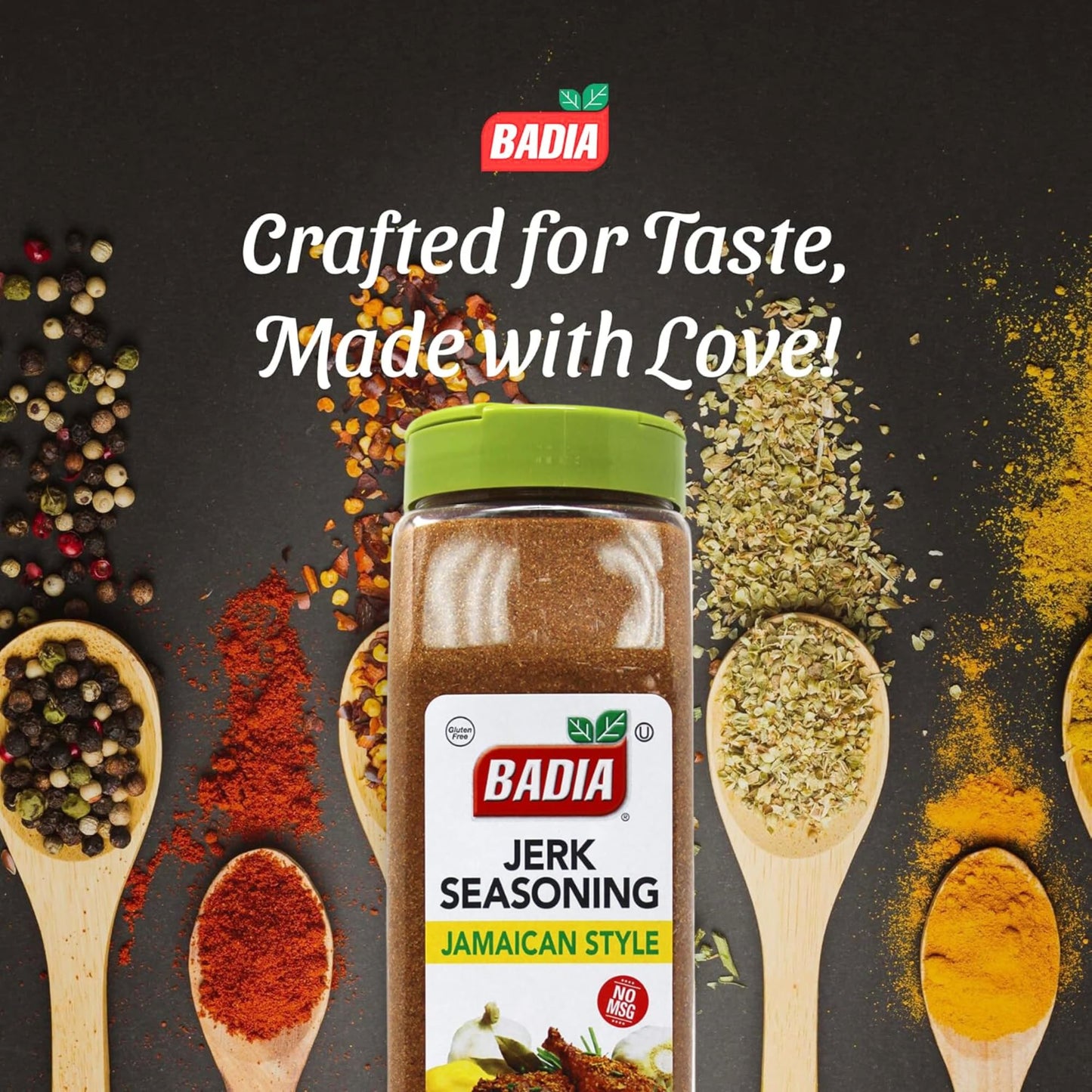 Badia Jerk Seasoning Jamaican Style, 24 oz - Bold, Spicy Caribbean Blend, Dry Rub, Grilling, Chicken, Pork, Seafood, Vegetables, Gluten Free, No MSG
