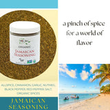 Organic Jamaican Jerk Seasoning Dry Rub for Cooking, with Salt / Jamaican Seasoning All Purpose Carribbean Spice Blend for Griling Jerk Chicken
