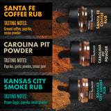 Steven Raichlen's Planet Barbecue Gourmet BBQ Rubs & Spices 3 Pack Gift Box - Grill Seasonings with USA Inspired Flavors - Grilling Gift for Fathers