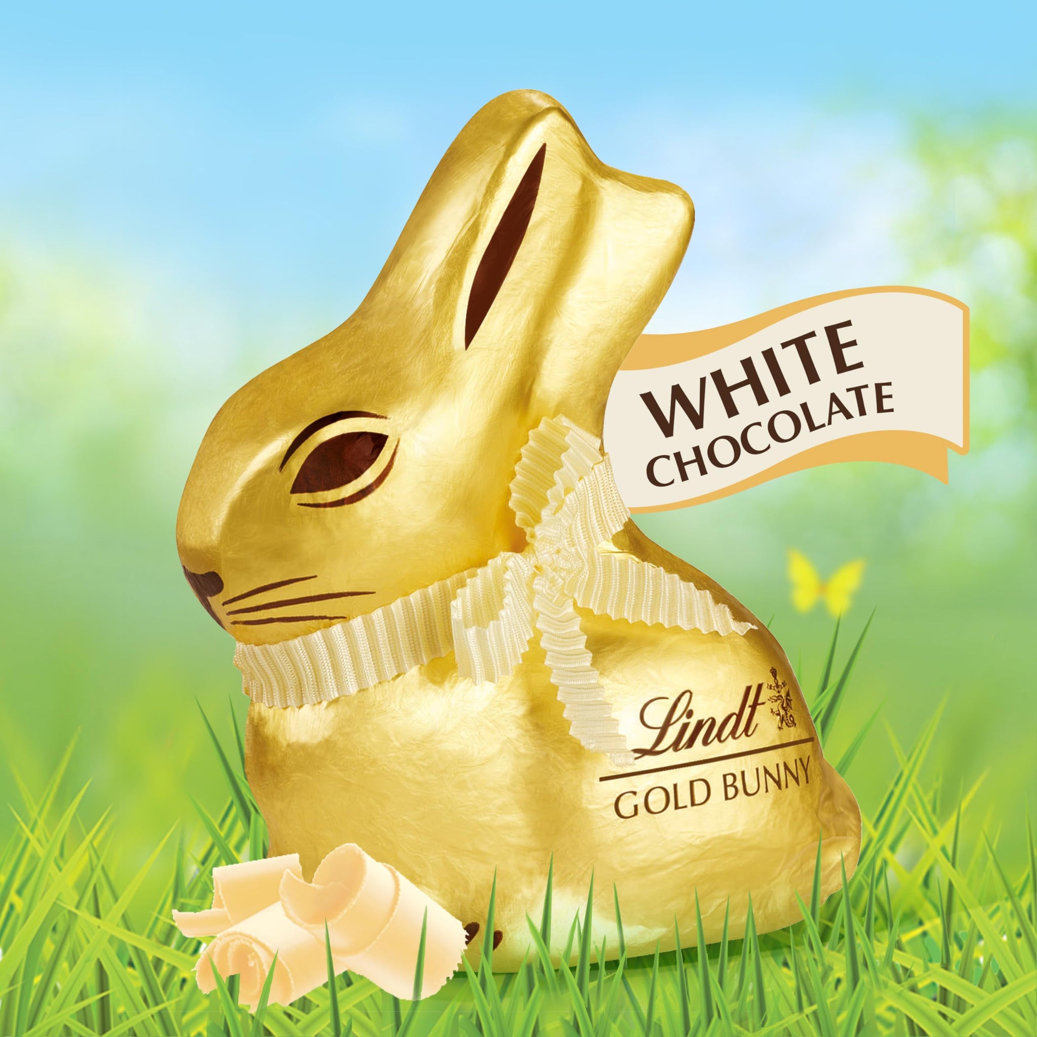 Lindt GOLD BUNNY White Chocolate, Hollow White Chocolate Candy Bunny, 3.5 oz. Bunny