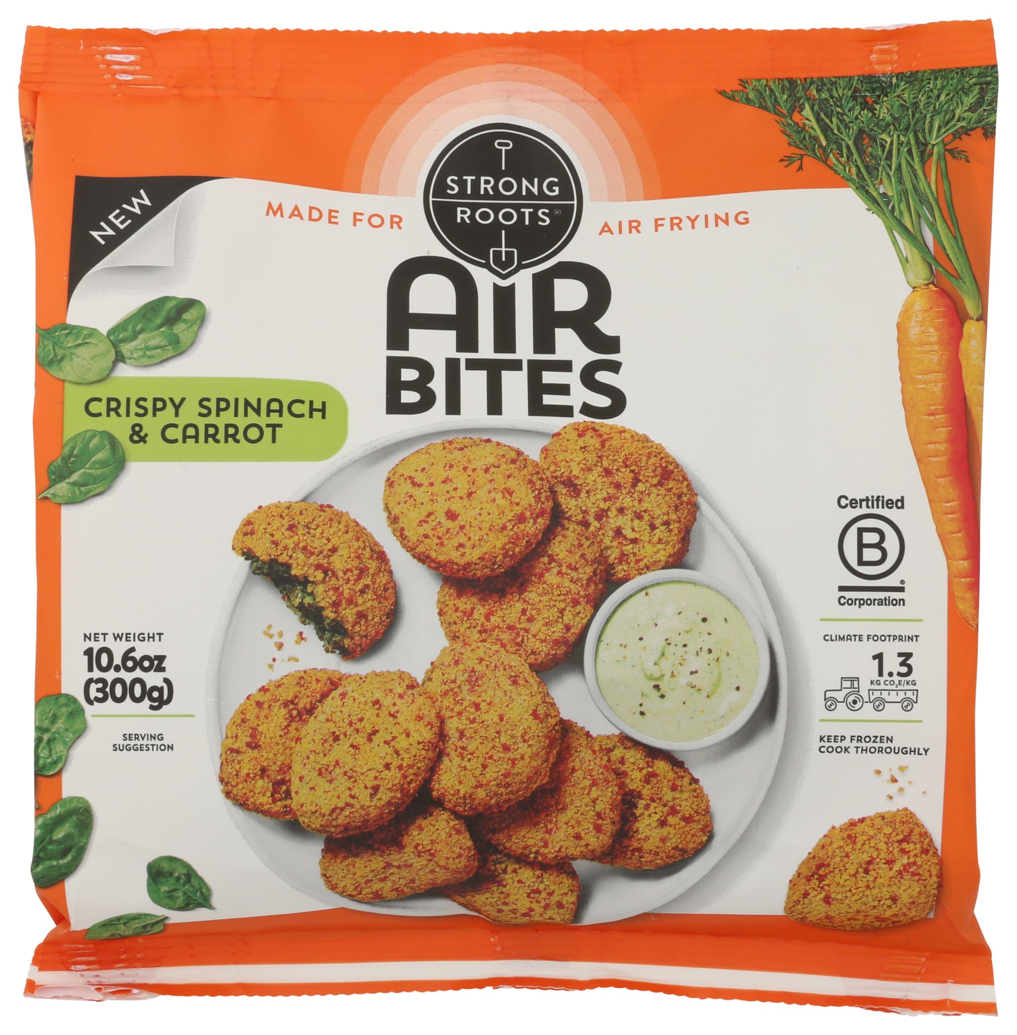 STRONG ROOTS Spinach & Carrot Crispy Air Bites, 10.6 OZ