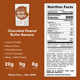 Oats Overnight Chocolate Peanut Butter Banana - Overnight Oats with 20g Protein, High Fiber Breakfast Protein Shake - Gluten Free Oatmeal, Non GMO