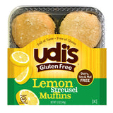 Udi's Gluten Free Lemon Streusel Muffins, Super Moist and Tasty, 4 pack, (frozen)