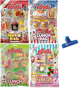 eFrutti Gummi Candy Variety, Movie Bag, Lunch Bag, Sour Lunch Bag, and Bakery Shoppe Bag, 2.2 Ounce (Pack of 4) - with MYD Bag Clip