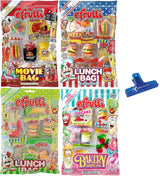 eFrutti Gummi Candy Variety, Movie Bag, Lunch Bag, Sour Lunch Bag, and Bakery Shoppe Bag, 2.2 Ounce (Pack of 4) - with MYD Bag Clip