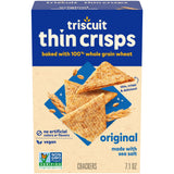Triscuit Thin Crisps Original Whole Grain Wheat Crackers, Vegan Snacks, Snack Crackers, 7.1 oz