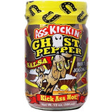 ASS KICKIN' Ghost Pepper Spicy Salsa - 13 oz - Premium Gourmet Spicy Hot Salsa for Tortilla Chips, Veggies, and Breakfast Burritos - Perfect Stocking