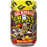 ASS KICKIN' Ghost Pepper Spicy Salsa - 13 oz - Premium Gourmet Spicy Hot Salsa for Tortilla Chips, Veggies, and Breakfast Burritos - Perfect Stocking