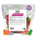 Snak Club Mixed Classic Gummies, Bulk Candy Mix with Gummy Bears, Sour Worms, Cherry Slices, Soft and Chewy Assorted Fruit Gummies, 40 oz Bag
