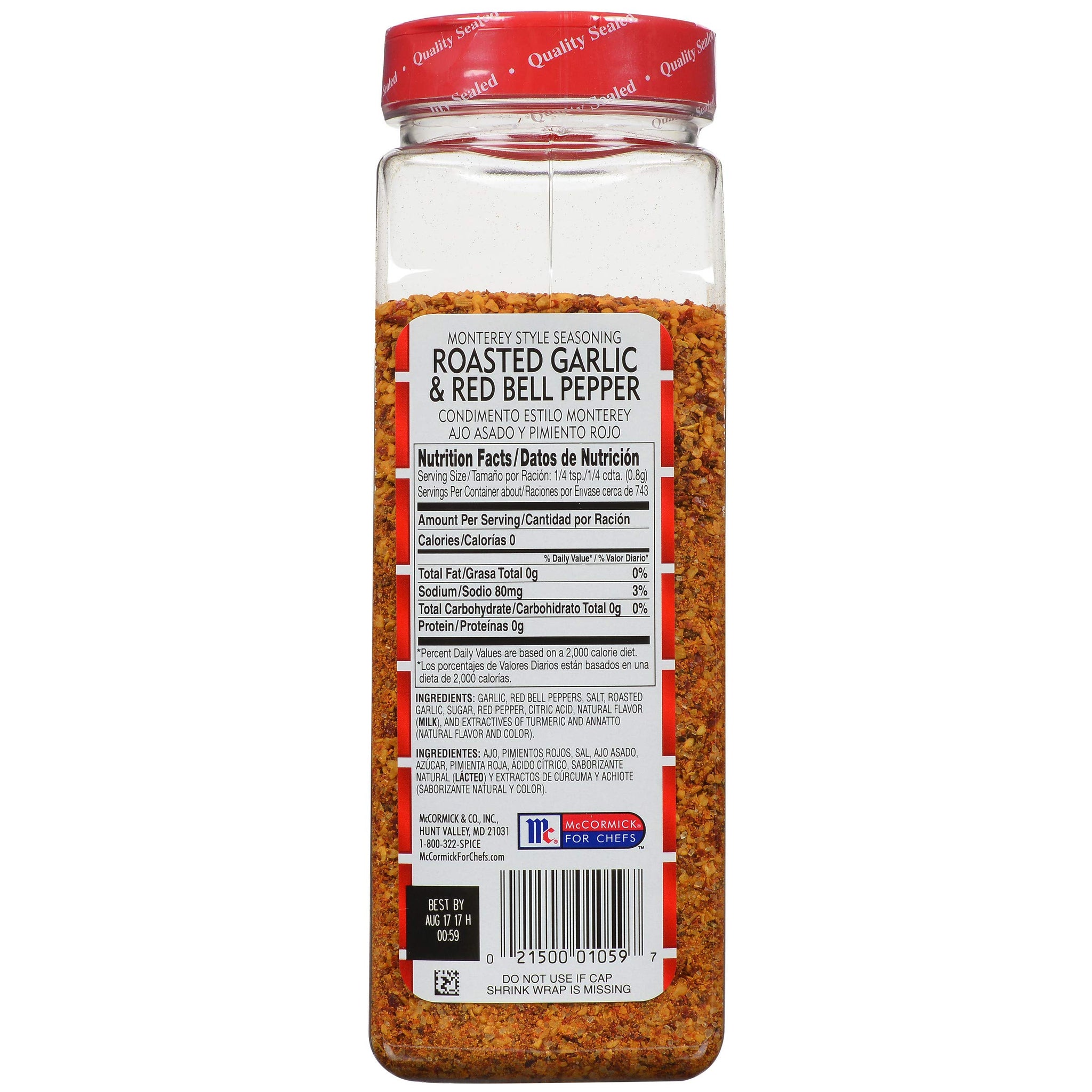 Lawry's Roasted Garlic & Red Bell Pepper Monterey Style Seasoning, 21 oz - One 21 Ounce Container of Roasted Red Bell Pepper Seasoning, Ideal on