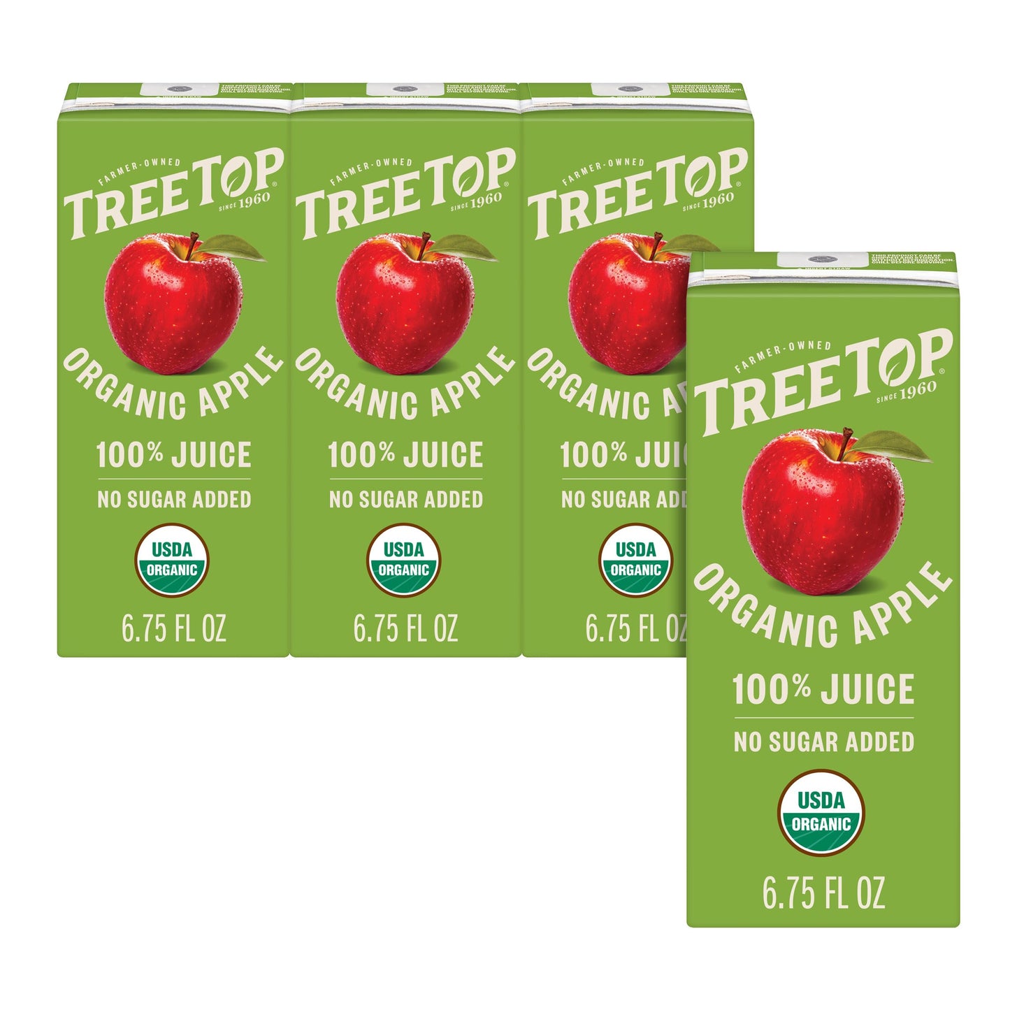 TREE TOP 100% ORGANIC APPLE JUICE - JUICE BOXES 6.75 OZ 3 Count (Pack of 1)