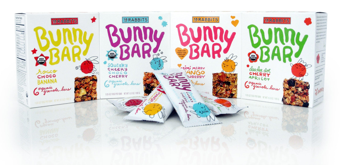 18 Rabbits Bunny Bar, Rocco Choco Banana, Organic Granola Bar, 1.05-Ounce (Pack of 48)