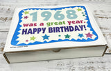 RETRO CANDY YUM ~ 1968 58th Birthday Gift Box Nostalgic Retro Candy Assortment from Childhood for 58 Year Old Man or Woman Born 1968