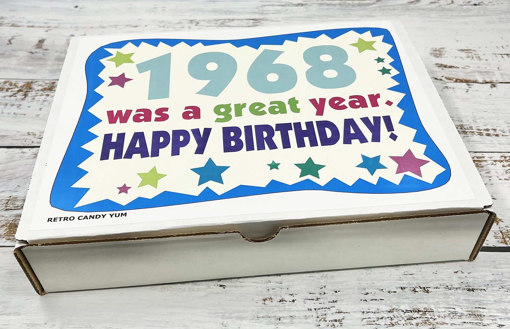 RETRO CANDY YUM ~ 1968 58th Birthday Gift Box Nostalgic Retro Candy Assortment from Childhood for 58 Year Old Man or Woman Born 1968
