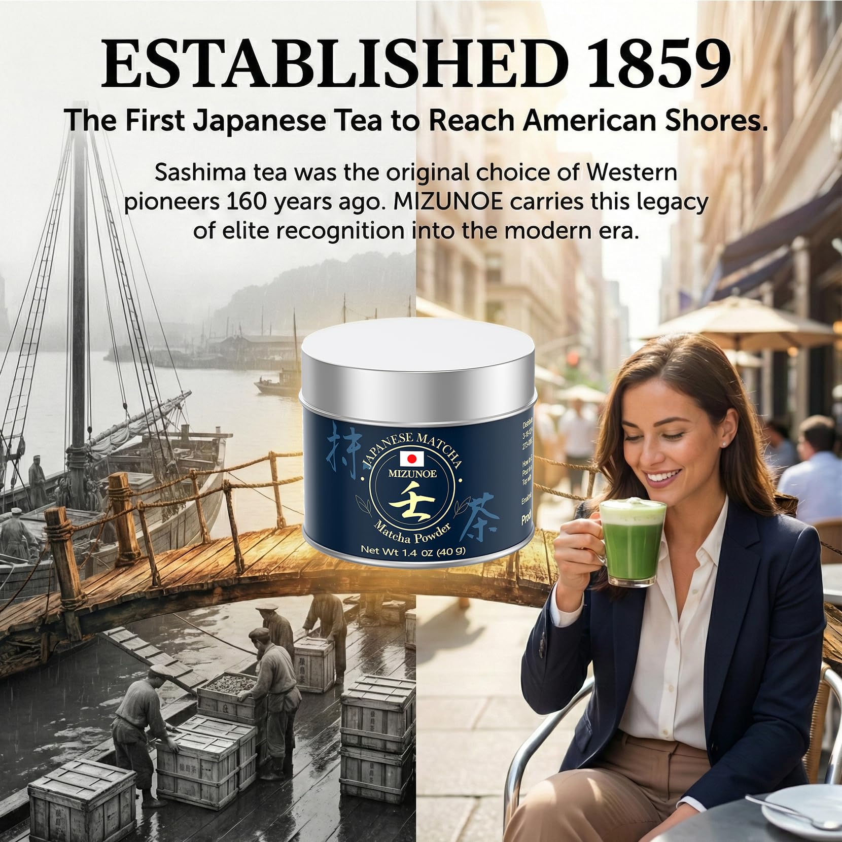 MIZUNOE Matcha Ceremonial Grade Matcha Powder - Authentic Japanese First Harvest Premium Matcha Powder Tea, 100% Pure Unsweetened, Green Tea