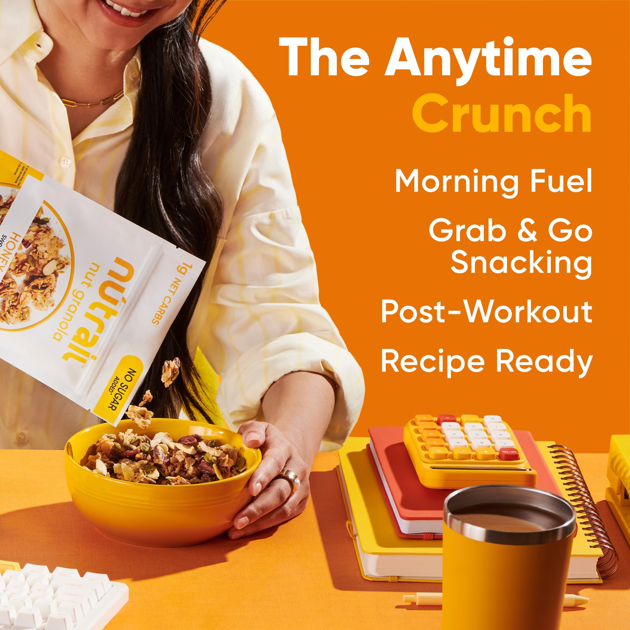 NuTrail Nut Granola Cereal, Honey Nut, No Sugar Added, Keto, Low Carb, Gluten Free, Grain Free, Healthy Breakfast 8 oz. 1 Count