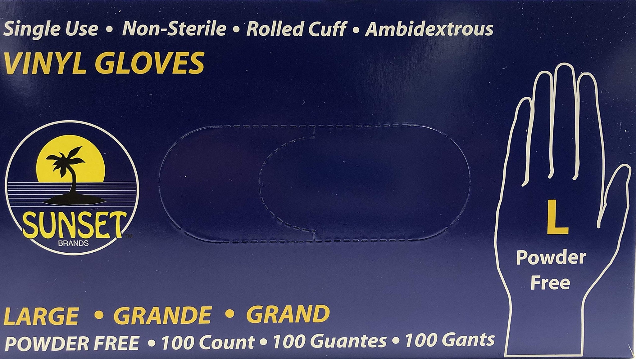 Sunset Powder Free Vinyl Gloves (Large)