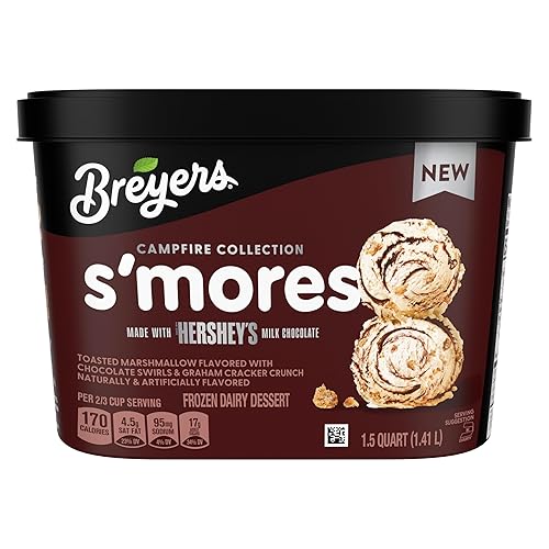 Breyers Campfire Collection Frozen Dairy Dessert for a delicious frozen treat S'mores made with Hershey's milk chocolate 48 oz