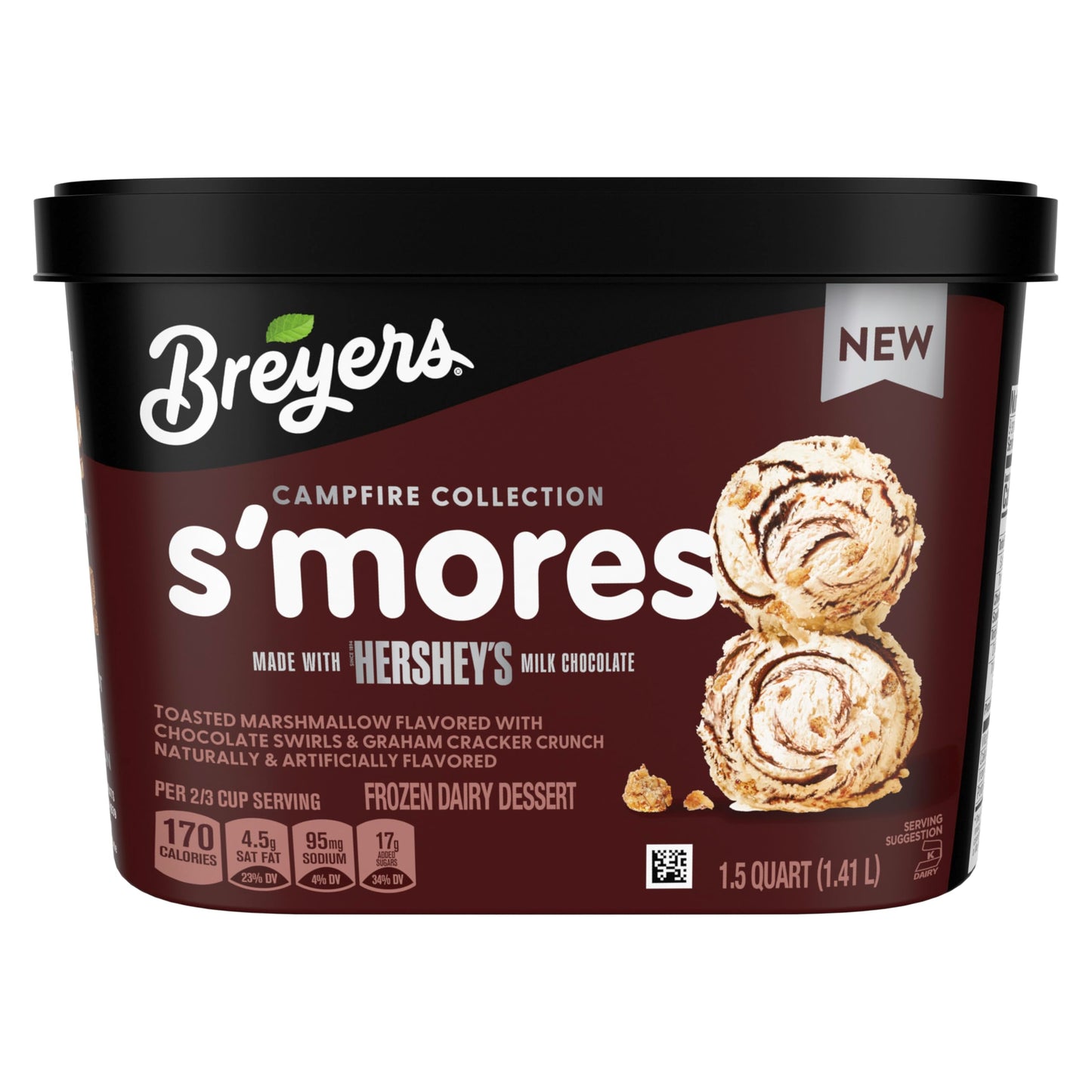 Breyers Campfire Collection Frozen Dairy Dessert for a delicious frozen treat S'mores made with Hershey's milk chocolate 48 oz