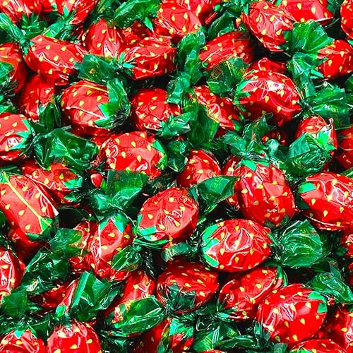 Strawberry Hard Candy | 1 Pound Bag - Approx. 85 Count | Strawberry Candy Individually Wrapped | Old Fashioned Candy | Retro Treat