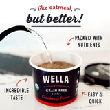 Wella Cereal Oatmeal Alternative, Gluten-Free Breakfast Hot Cereal, Grain-Free Paleo Organic Vegan High Protein Superfood, Plant-Based Non-GMO, Low in