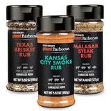 Steven Raichlen's New Planet Barbecue Premium Steak Rub Seasonings Set (3 Pack) - BBQ Spices w USA Inspired Flavors - Grilling Gift for Men & Women