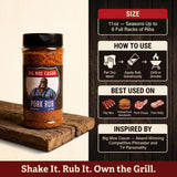Big Moe Cason Pork BBQ Rub - 11 oz Bottle, 4 Pack - Bbq Rub and Pork Rub for Ribs and Brisket - Bbq Seasoning and Rib Rub Spice Blend with Bag Clip