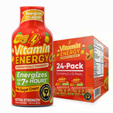 Vitamin Energy Tropical Infusion Extra Strength Energy Shot, 24 Pack - Up to 7 Hrs, 260mg Natural Caffeine, Zero Sugar - BCAAs + CoQ10, Focus Support
