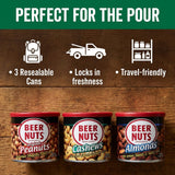 BEER NUTS The Nuts Nutstack Trio - Original Peanuts, Cashews and Mixed Nuts - Travel Size Sweet & Salty Bar Nuts - Gluten Free, Kosher, Low Sodium