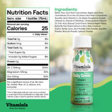 Vitaminis Daily Greens Drink - Apple Pear Juice with Vitamins C, D, A, E & Folate - No Added Sugar - Non-GMO - Gluten-Free - Shelf-Stable Mini Bottles