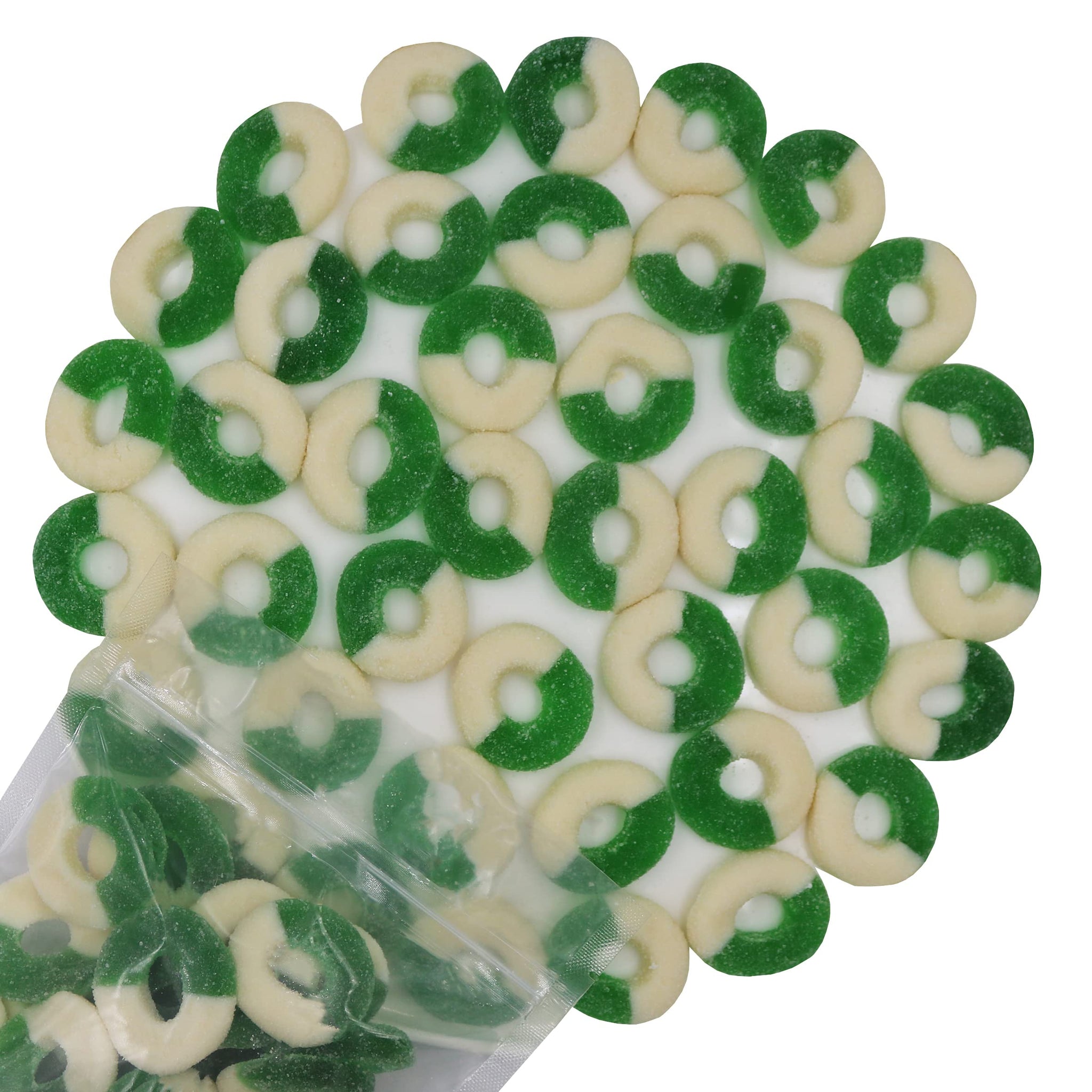 FirstChoiceCandy Gummy Rings Candy (Green Apple, 1 Pound (Pack of 1))
