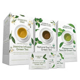 ANDREW LESSMAN Tea - Variety Pack - Green Tea Variety Kit - 30 Sachets Each of Jasmine - Infused + Earl Grey + Peppermint Green Teas. Rich in Healthy