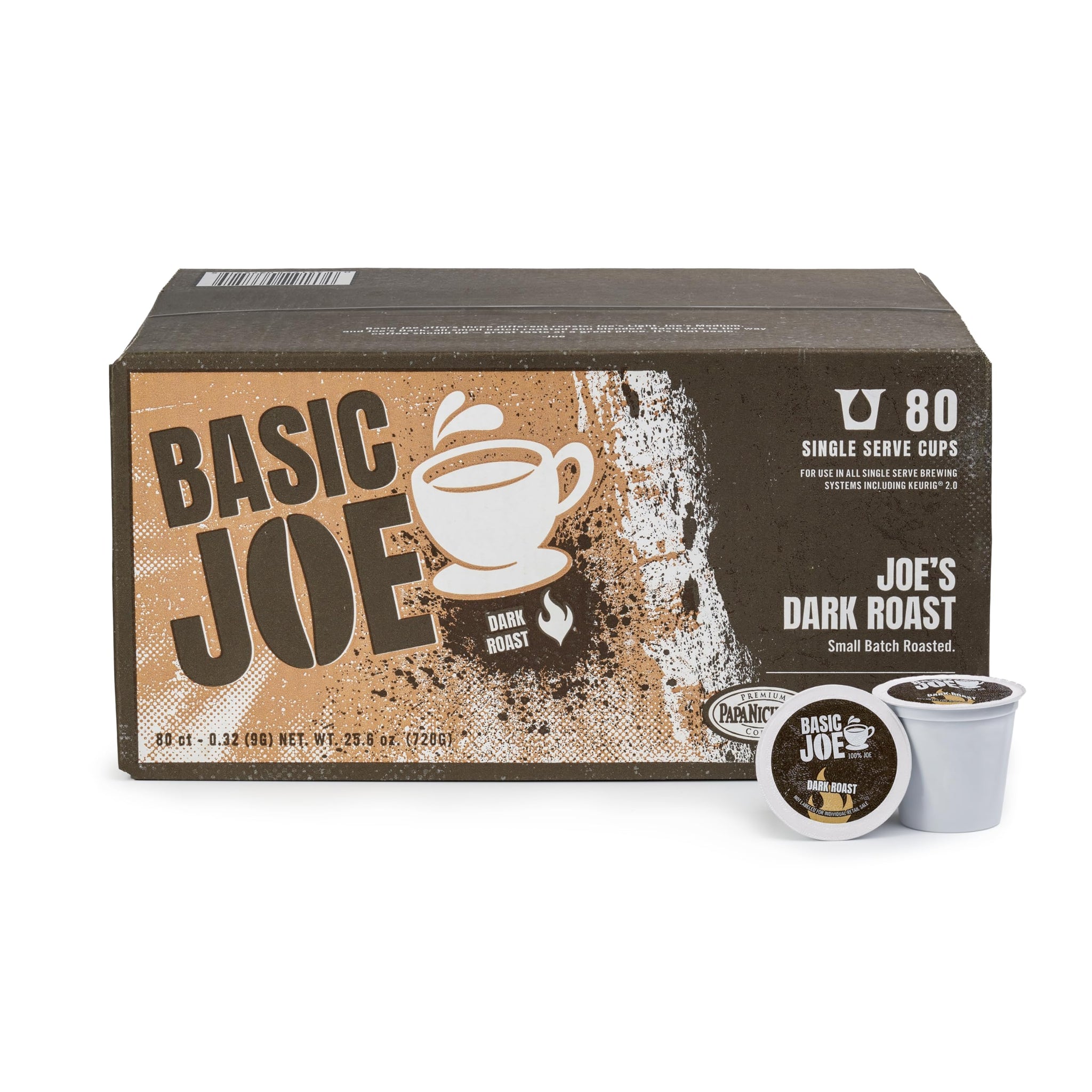 Basic Joe Dark Roast Coffee Pods - 80 Count | Bold Single Serve K-Cup Compatible Pods | 100% Arabica | Strong Morning Coffee | Made in USA