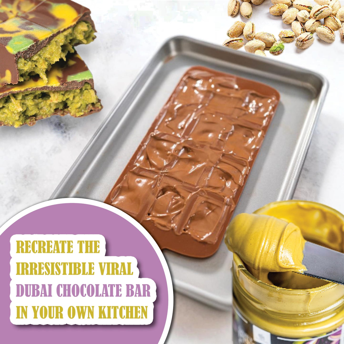 Gourmanity Dairy Pistachio Cream Spread, Perfect for Dubai Chocolate Bar, Luxury Pistachio Butter Cream For Sweet And Savory Dishes, Ideal for Italian
