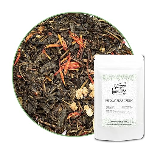 Simple Loose Leaf - Prickly Pear Green Tea - Premium Loose Leaf Green Tea - High Caffeine - Clean and Sweet (4 Ounce)