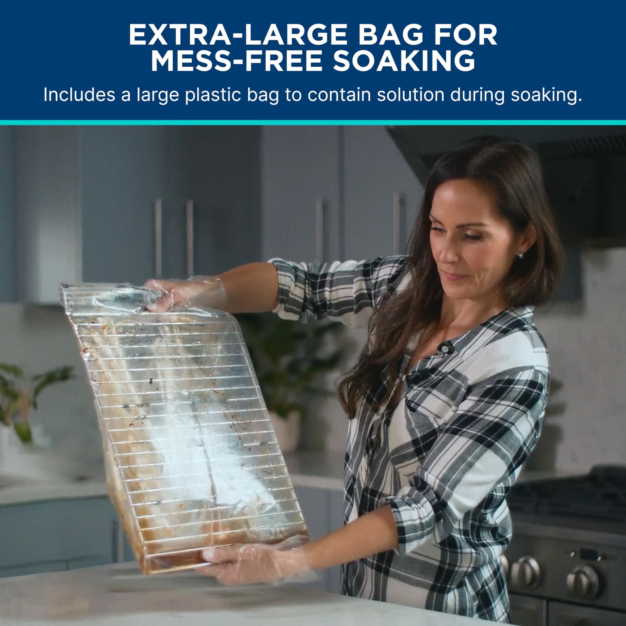 Carbona Oven Rack & Grill Cleaner Kit, Includes Bag & Gloves, Eliminates Thick Grease, Grime & Baked-On Food, Unscented Formula