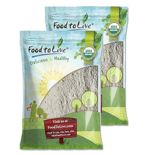 Food to Live Organic Dark Rye Flour, 16 Pounds - Whole Grain, Non-GMO, Stone Ground, Kosher, Raw, Vegan, Bulk, Great for Baking Bread, Product of the