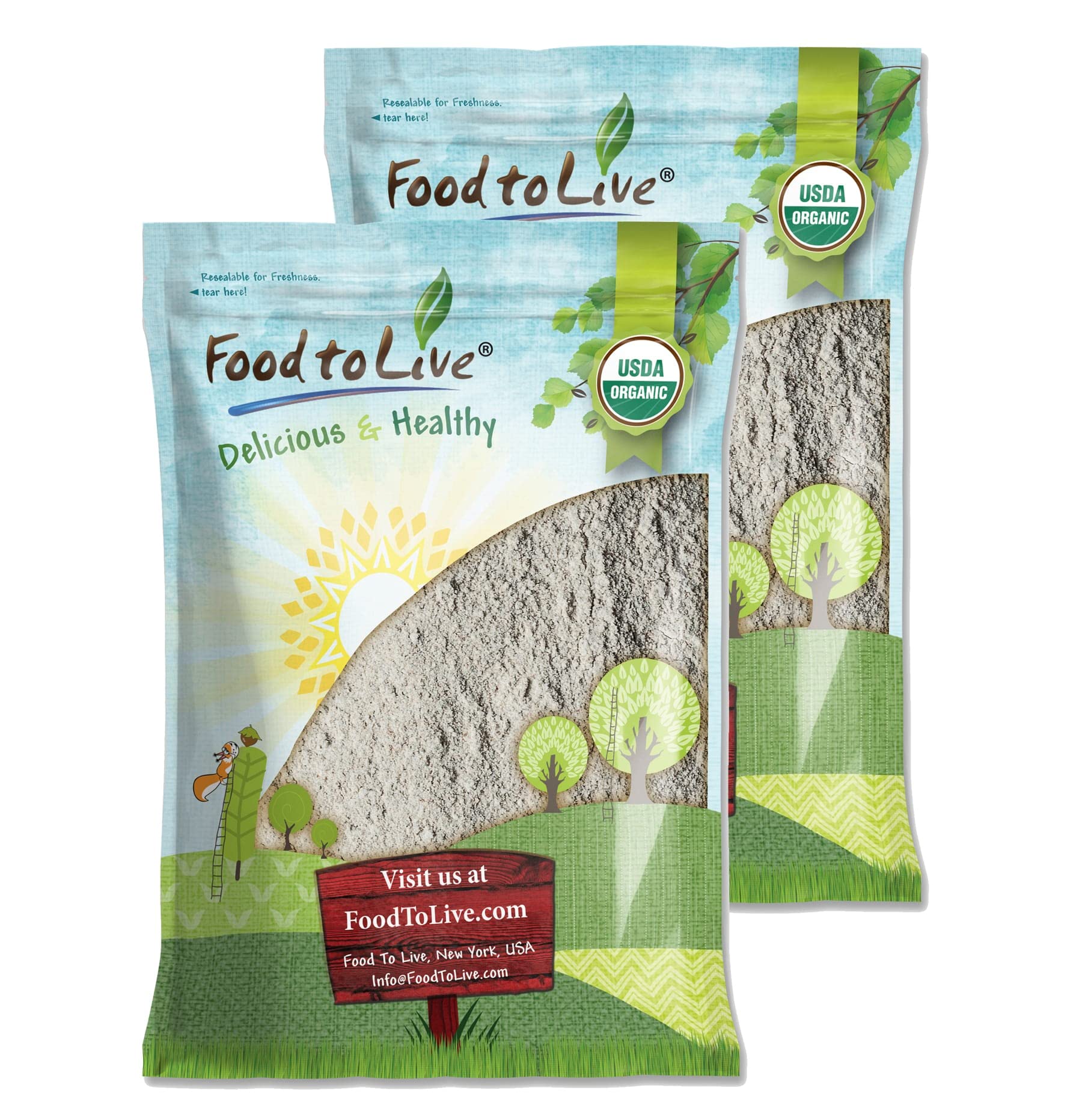 Food to Live Organic Dark Rye Flour, 16 Pounds - Whole Grain, Non-GMO, Stone Ground, Kosher, Raw, Vegan, Bulk, Great for Baking Bread, Product of the