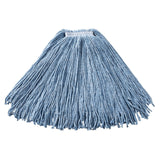 Rubbermaid Commercial Premium Cut-End Blend Mop, 24-Ounce Size, 1-Inch Orange Headband, Blue, Heavy Duty Wet Mop for Floor Cleaning