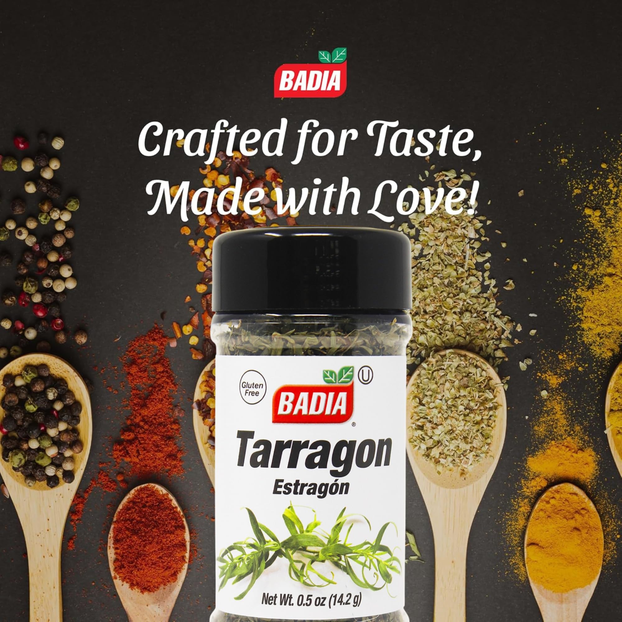 Badia Tarragon 0.5 oz - Aromatic & Sweet, French-Inspired Flavor, Dried Tarragon Leaves, Gluten Free & Kosher