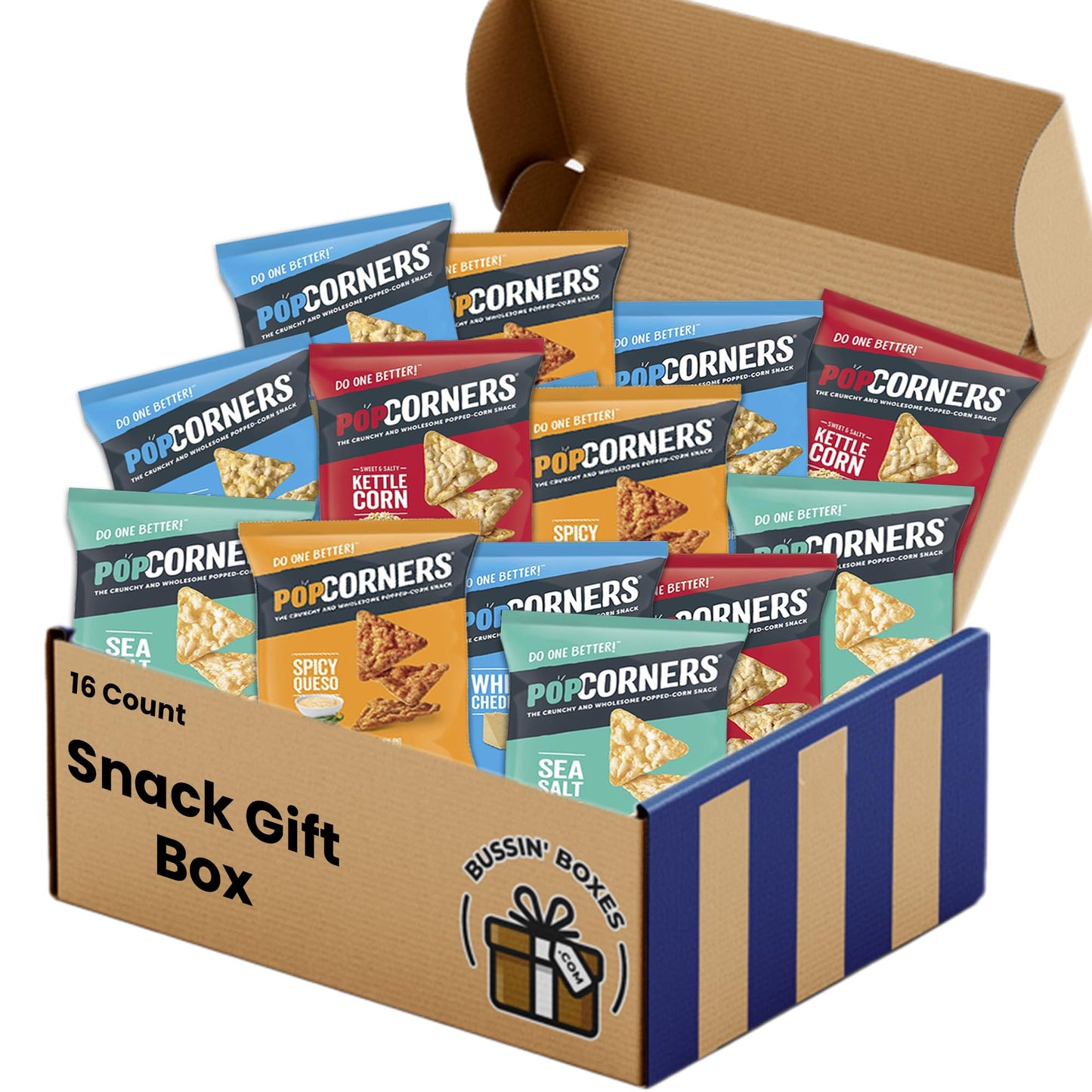 Pop Corners Chip Variety Pack with Individual Bags Variety Pack 35 Count / 1.0 Ounce by Bussin Boxes
