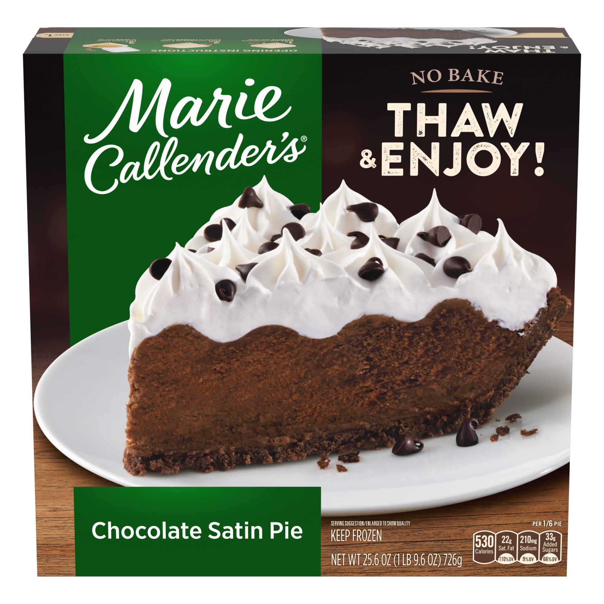 Marie Callenders Marie Callender's Chocolate Satin Pie Frozen Dessert, 25.6 OZ