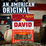 DAVID SEEDS Roasted and Salted Jalapeño Hot Salsa Jumbo Sunflower Seeds, Keto Friendly, 5.25 oz, 12 Pack