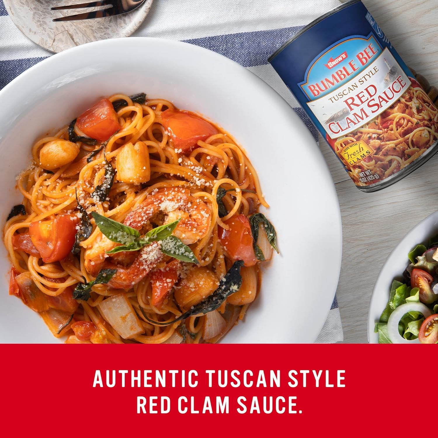Snow's Tuscan Style Red Clam Sauce, 15 oz - Authentic Italian Clam Sauce - Made with Fresh Clams, Garlic & Spices - Serve with Your Favorite Pasta or